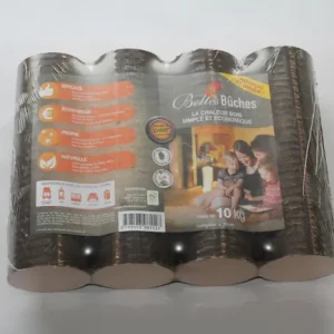 Bûches compressées Belles bûches 4 bûches, L27, hêtre